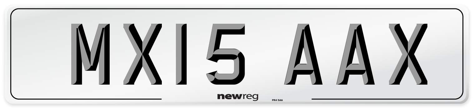 MX15 AAX Number Plate from New Reg